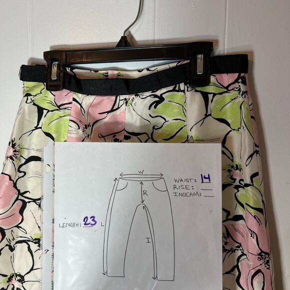 Vintage grace elements floral skirt size 4 lime green and pink knee length - Picture 6 of 7